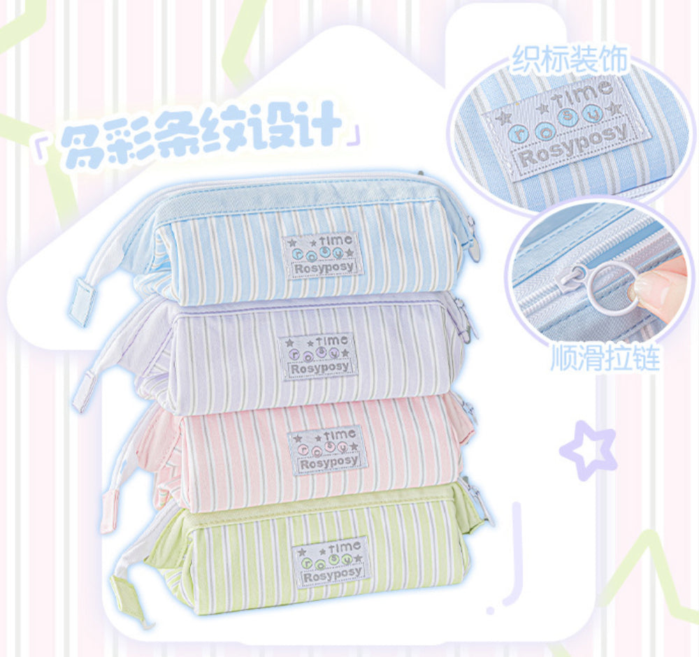 Stationery - Rosyposy Wide-Opening Pencil Case-Purple - Goodie Goodie