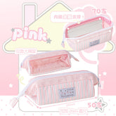 Stationery - Rosyposy Wide-Opening Pencil Case-Pink - Goodie Goodie