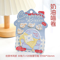 Stationery - Mr. Paper Cream roll Kitten Sticky Notes – 30pcs + 4×30pcs - Goodie Goodie