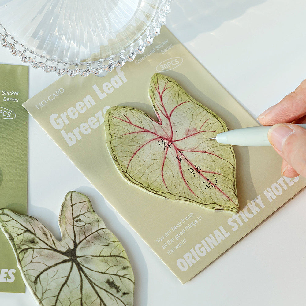 Stationery - Leaf Sticky Notes-30 Pieces - Goodie Goodie