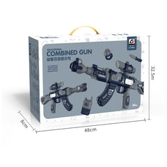 Gifts - DIY Detachable Magnetic Gun Set Sound-producing Light-up Gun - Grey - Goodie Goodie