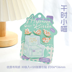 Stationery - Mr. Paper Afternoon Kitten Sticky Notes – 30pcs + 4×30pcs - Goodie Goodie