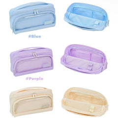 - Rosyposy Standing Double-Compartment Pencil Case-Blue - Goodie Goodie