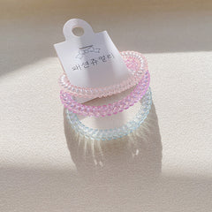 Accessories - Coiled Hair Ring Pack-Transparent Candy - Goodie Goodie