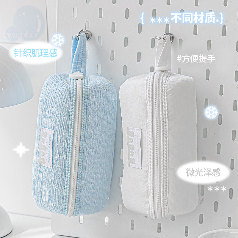 Stationery - Rosyposy Large-Capacity Ultra-Soft Pencil Case-White - Goodie Goodie