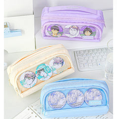 - Rosyposy Standing Double-Compartment Pencil Case-Purple - Goodie Goodie