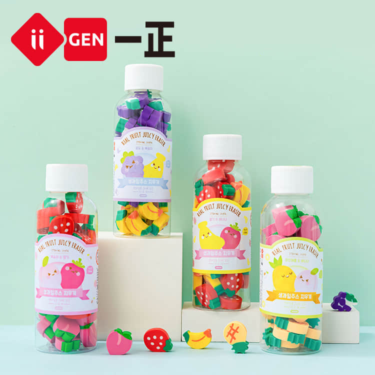 Stationery - iigen Korean Version Fruit Drink Bottle Eraser - Goodie Goodie