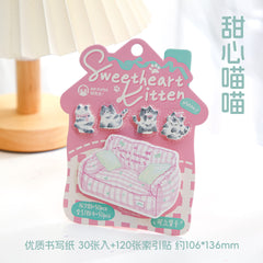Stationery - Mr. Paper Sweetheart Kitten Sticky Notes – 30pcs + 4×30pcs - Goodie Goodie