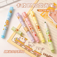 Stationery - Capybara Highlighters 6 Colors - Goodie Goodie