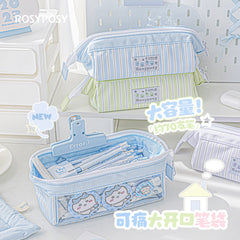 Stationery - Rosyposy Wide-Opening Pencil Case-Pink - Goodie Goodie