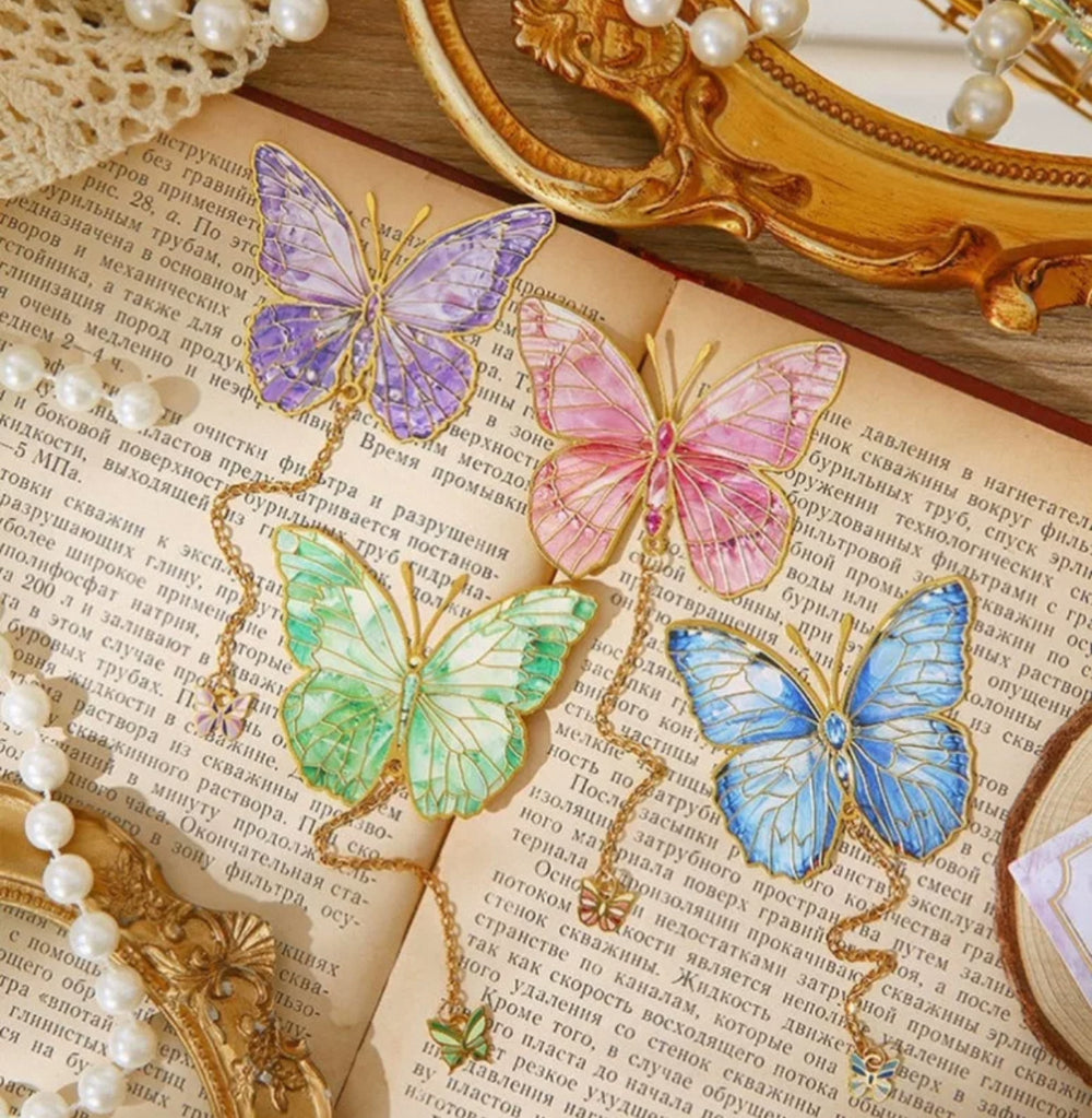 Stationery - Metal Butterfly Bookmark-Pink - Goodie Goodie