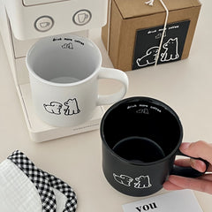 Bottles & Cups - Cute Dog Mug 300ml Black - Goodie Goodie
