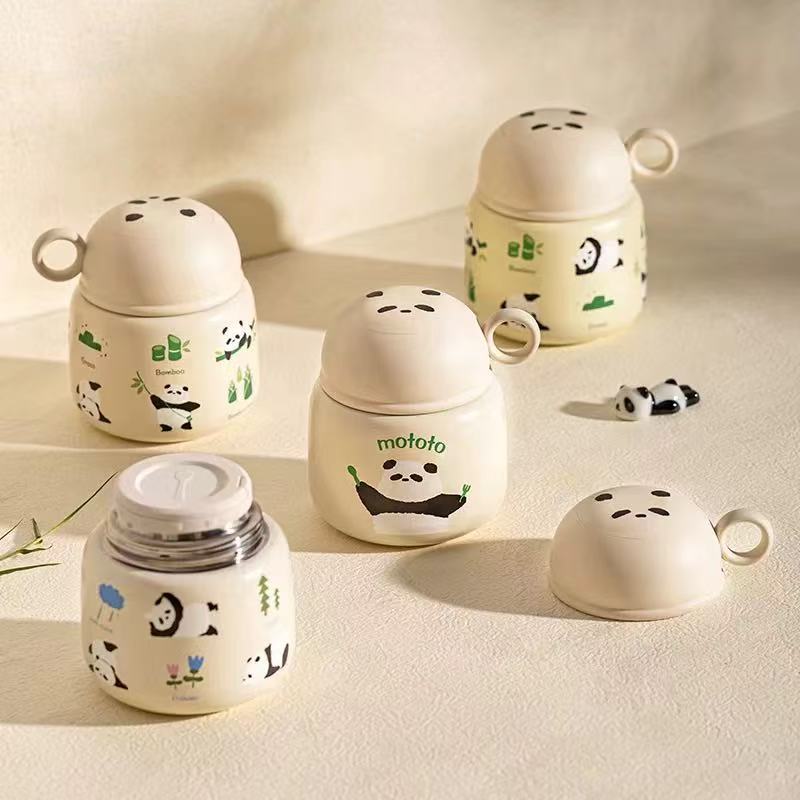 Lunch Boxes & Bags - Mototo Stainless Steel Lunchbox 500ml Panda #2 - Goodie Goodie