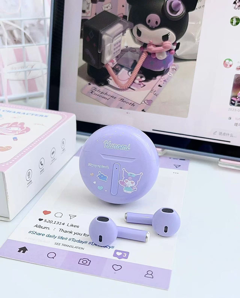 Tech & Toys - Sanrio Bluetooth Earbuds - Kuromi - Goodie Goodie
