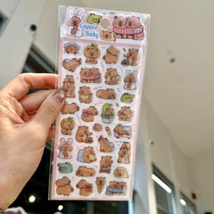 Stationery - Capybara Waterproof Stickers Assorted - Goodie Goodie