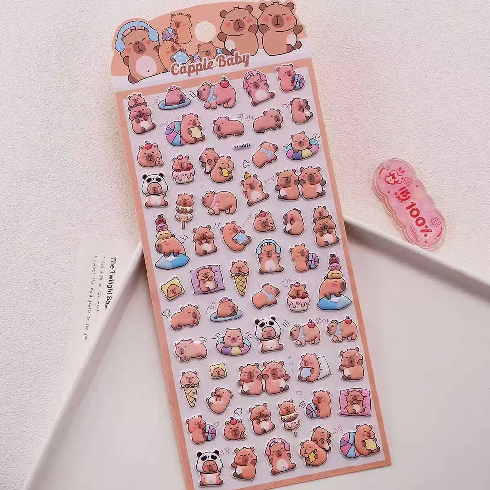 Stationery - Capybara Waterproof Stickers Assorted - Goodie Goodie