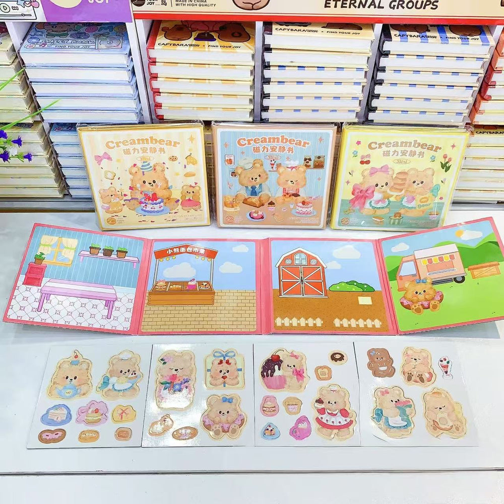 Stationery - Creambear Magnet Decoration Quiet Book 10x10cm Assorted - Goodie Goodie