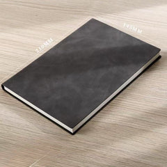 Stationery - Soft PU Leather Cover Notebook A5 100pgs Grey - Goodie Goodie