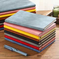 Stationery - Soft PU Leather Cover Notebook A5 100pgs Pink - Goodie Goodie