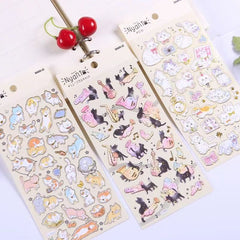 Stationery - Cat Foil Stamped Journal Stickers Assorted - Goodie Goodie
