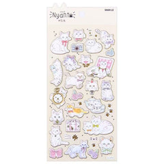 Stationery - Cat Foil Stamped Journal Stickers Assorted - Goodie Goodie