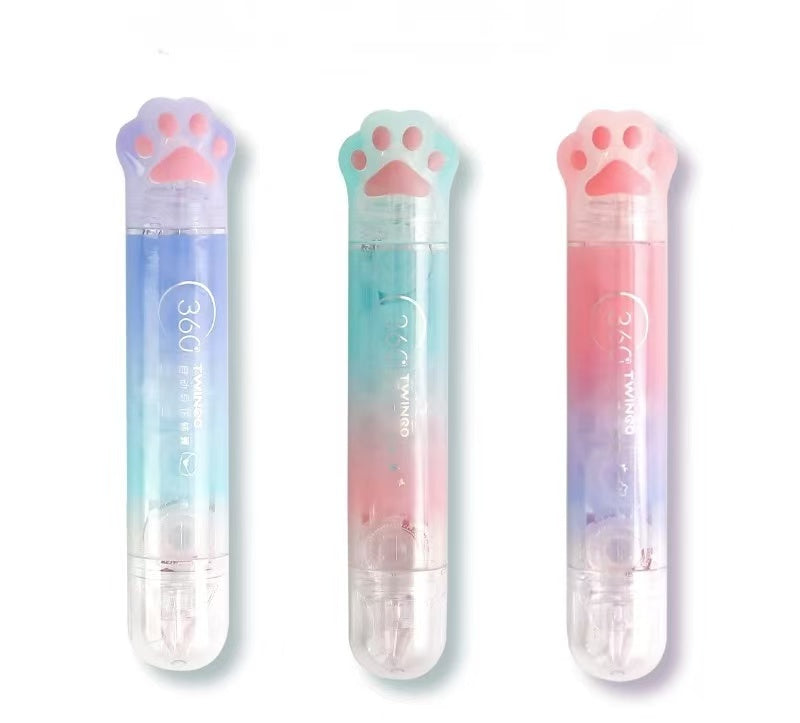 Stationery - Cat Paw 2-in-1 Correction Tape 5mmx3m & Glue Tape Roller 5mmx4m Assorted - Goodie Goodie