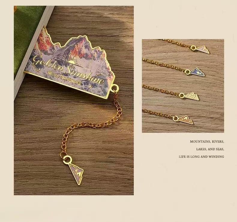 Stationery - Golden Sunshine Metal Bookmark Orange Sunrise - Goodie Goodie