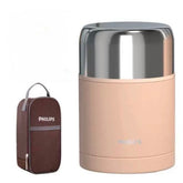 Philips Stainless Steel Lunch Box 600ml+ Free Bag - Pink
