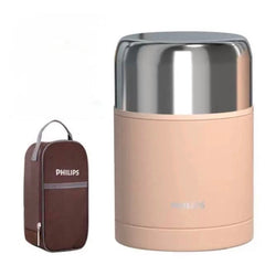 Philips Stainless Steel Lunch Box 600ml+ Free Bag - Pink