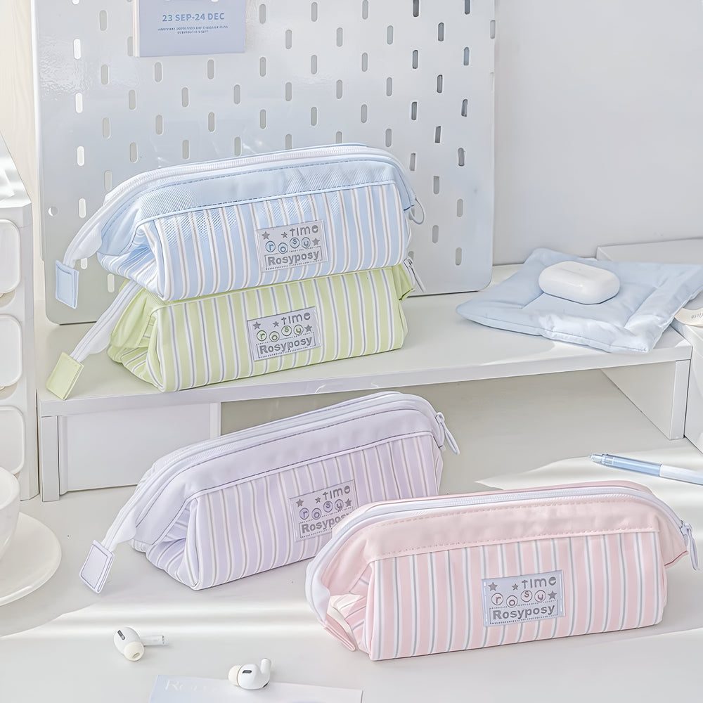 Stationery - Rosyposy Wide-Opening Pencil Case-Pink - Goodie Goodie