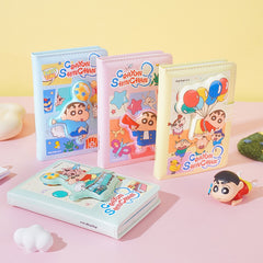 Shin-chan Stress-Relief Foam A6 Notebook with Magnetic Clip
