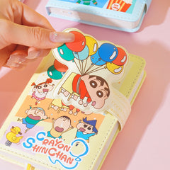 Shin-chan Stress-Relief Foam A6 Notebook with Magnetic Clip
