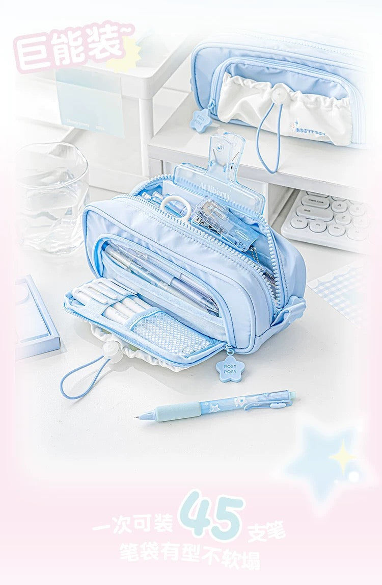 Stationery - Rosyposy Pencil Case Blue 80*80*200mm Purple - Goodie Goodie