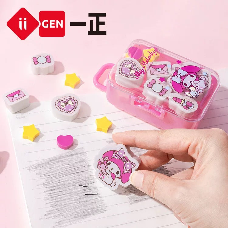 Stationery - My Melody Suitcase Erasers 10pcs - Goodie Goodie
