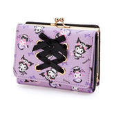 Bags & Storage - Sanrio Trifold Metal Clasp Wallet - Kuromi Ribbon - Goodie Goodie