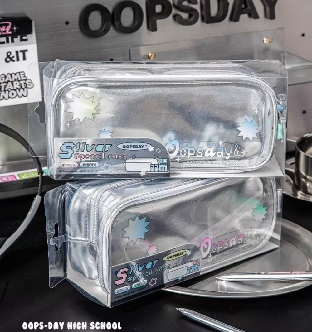 Stationery - OOPSDAY School-ing Pencil Case - Silver Bluee - Goodie Goodie