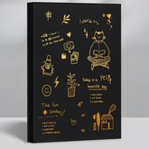 Stationery - Gold Foil Cat “Lovely Life” B5 Thick Plain Notebook 128 Sheets Assorted - Goodie Goodie
