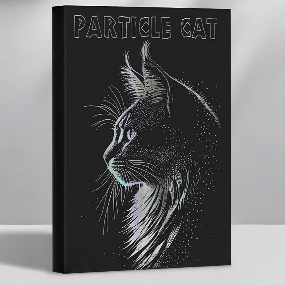 Stationery - Foil Stamped Cat B5 Thick Plain Notebook 128 Sheets Assorted - Goodie Goodie