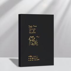 Stationery - Gold Foil Cat “Lovely Life” A5 Thick Plain Notebook 128 Sheets Assorted - Goodie Goodie