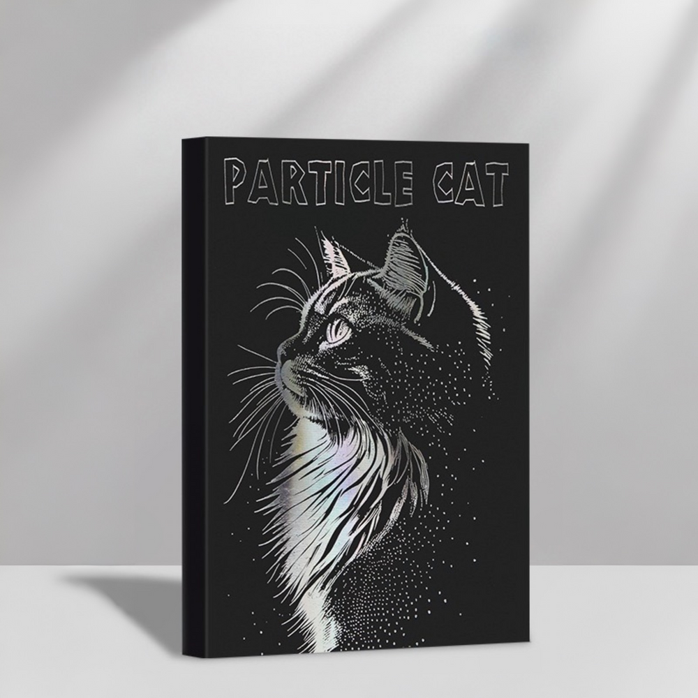 Stationery - Foil Stamped Cat A5 Thick Plain Notebook 128 Sheets Assorted - Goodie Goodie