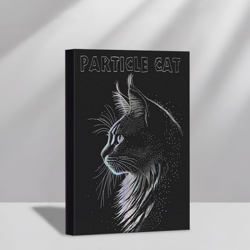 Stationery - Foil Stamped Cat A5 Thick Plain Notebook 128 Sheets Assorted - Goodie Goodie