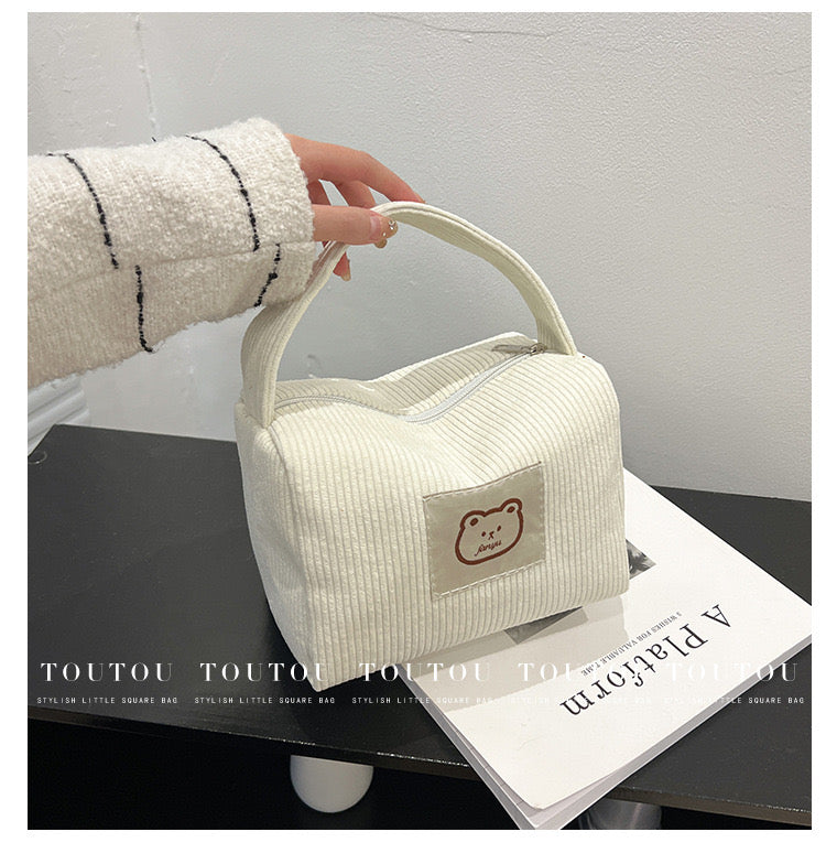 Bags & Storage - Cute Bear Cosmetic Bag 18x13x12cm White - Goodie Goodie