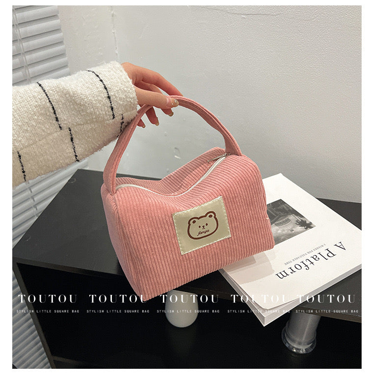 Bags & Storage - Cute Bear Cosmetic Bag 18x13x12cm Pink - Goodie Goodie