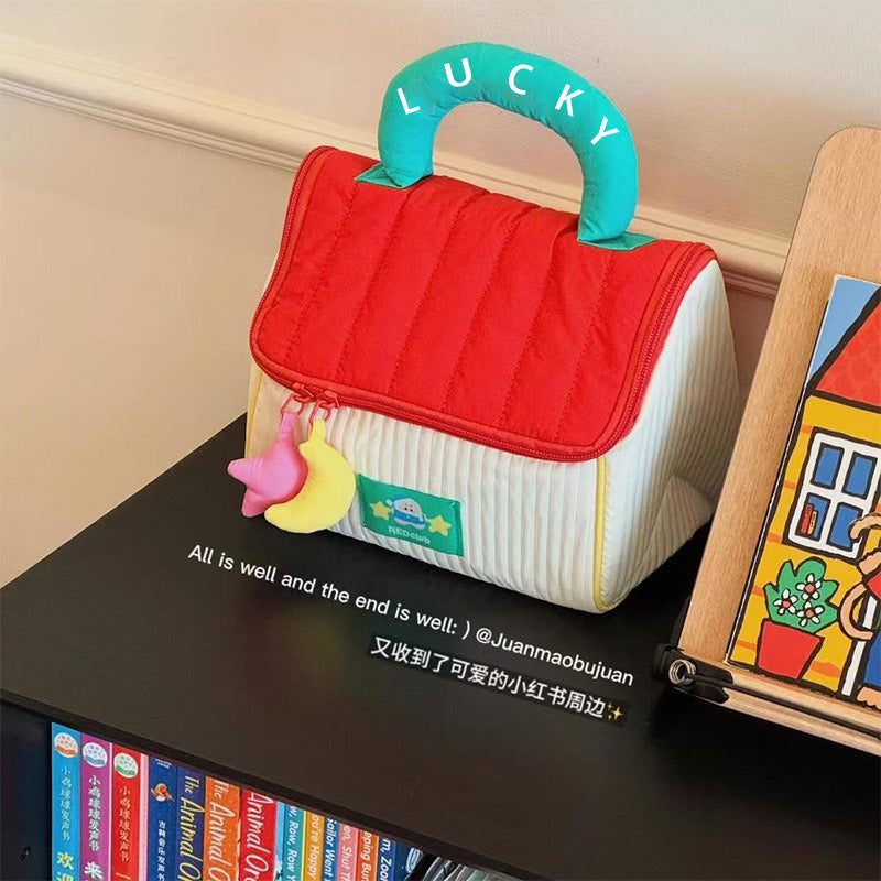 Bags & Storage - Lucky House Cosmetic Bag Red - Goodie Goodie