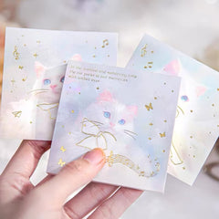 Elegant cat Gold Foil Notepads 30 sheets Assorted