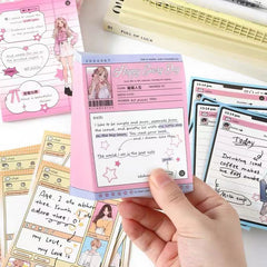 Anime Character Message Notepads 75*100mm 80 sheets Happy Everyday