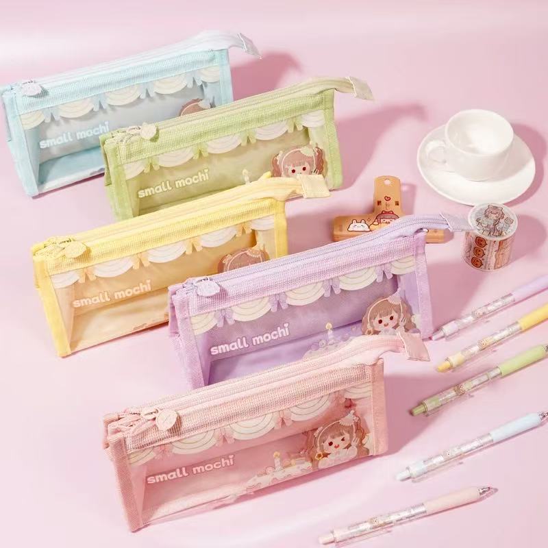 Stationery - Small Mochi Large Capycity Pnecil Case 80x115x225mm with Gel Pen - Goodie Goodie