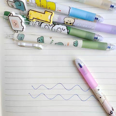 Animal Paradise Erasable Pen 0.5mm Blue Ink Assorted