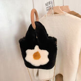 Super Soft Fluffy Tote Bag with Chain Fried Egg