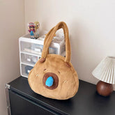 Cute Capybara Snot Bubble Plush Shoulder Bag
